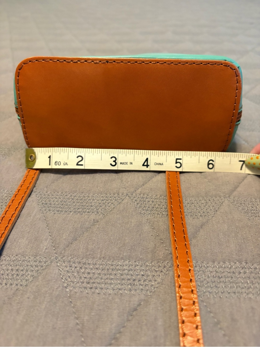 Teal Crossbody Leather Bag from Italy - Stylish Everyday Bag - Picture 6 of 7